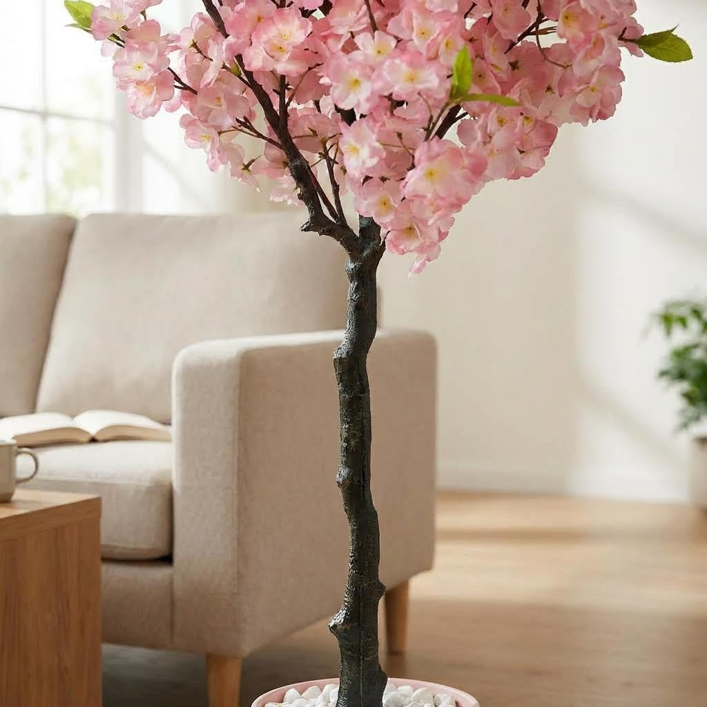 Kunst sakura kersenboom roze 150 cm, close-up stam