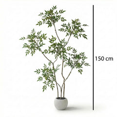 Kunst Nandina 150 cm met decoratieve pot
