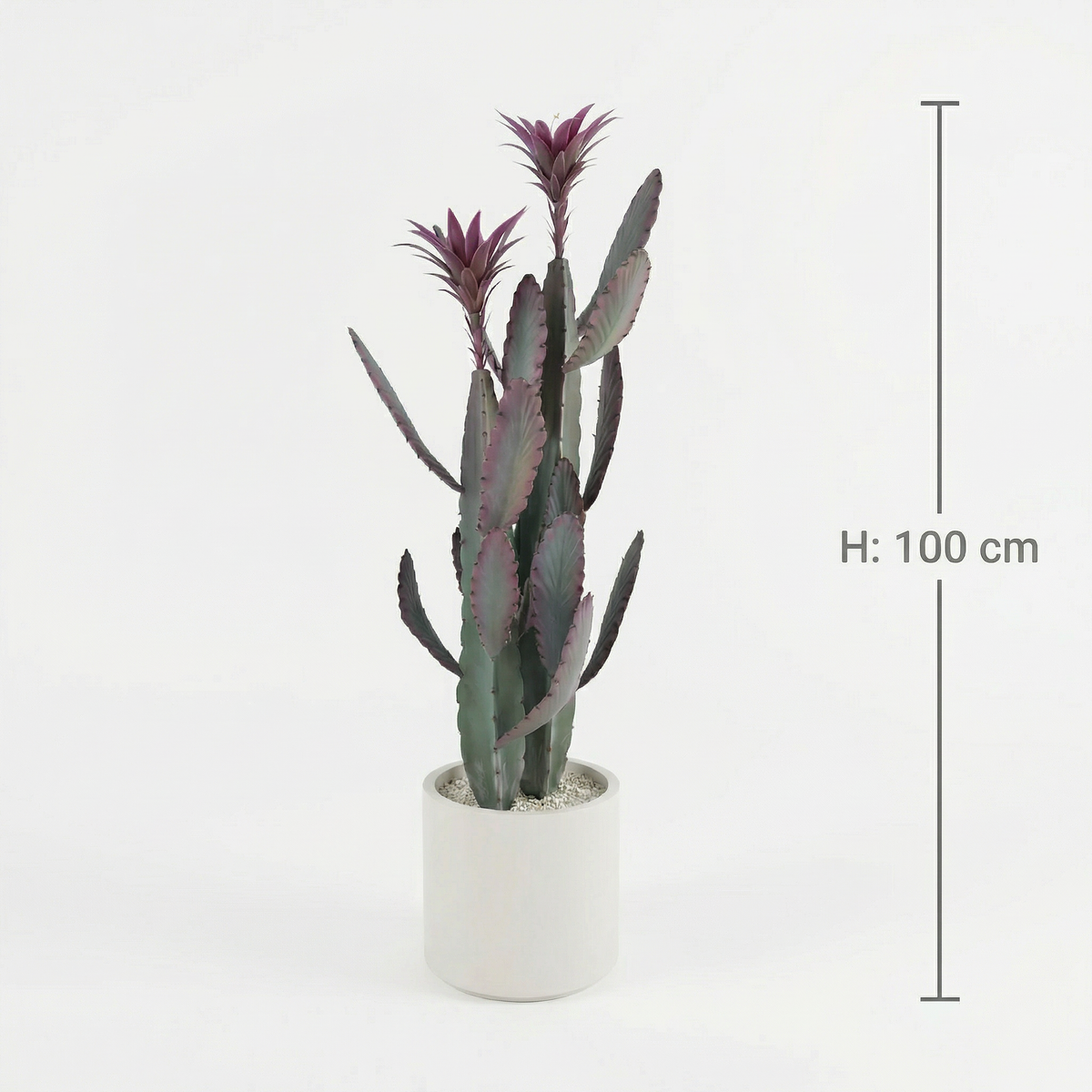 Kunst cactus 100 cm met decoratieve pot, maatvoering 100 cm