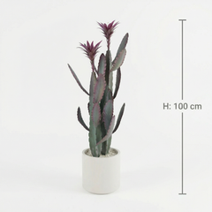 Kunst Cactus 100 cm met decoratieve pot
