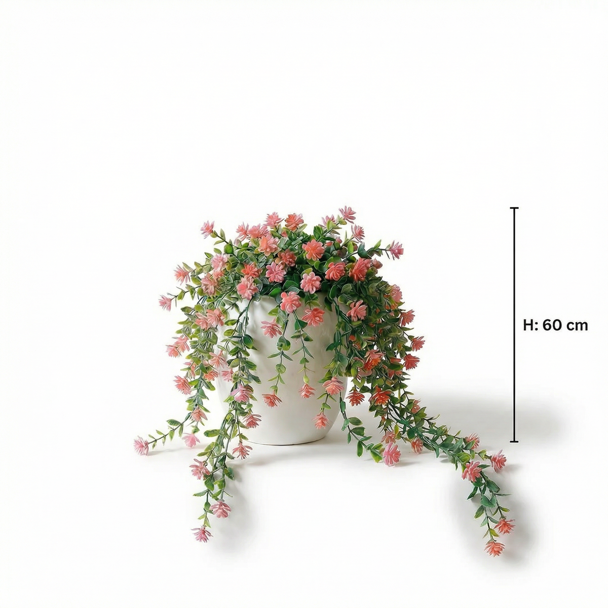 Künstliche Hängepflanze mit Blüten 60 cm, Abmessungen 60 cm