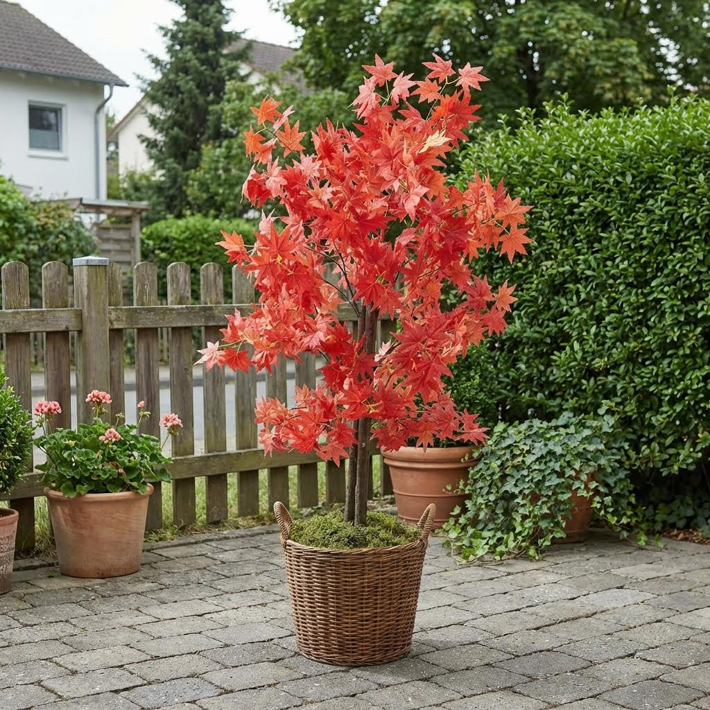Kunst Japanse esdoorn rood 120 cm buiten in tuin