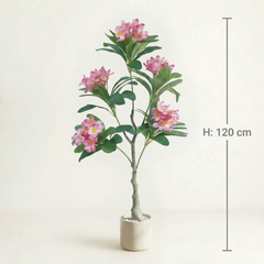 Kunst-Plumeria Rosa 120 cm mit Übertopf