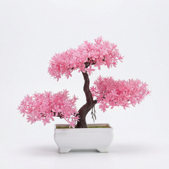 Kunst-Bonsai Blüte 20 cm mit Übertopf