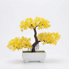 Kunst-Bonsai Blüte 20 cm mit Übertopf
