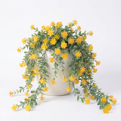 Kunst-Hängepflanze mit Blüten 60 cm