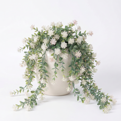Kunst-Hängepflanze mit Blüten 60 cm