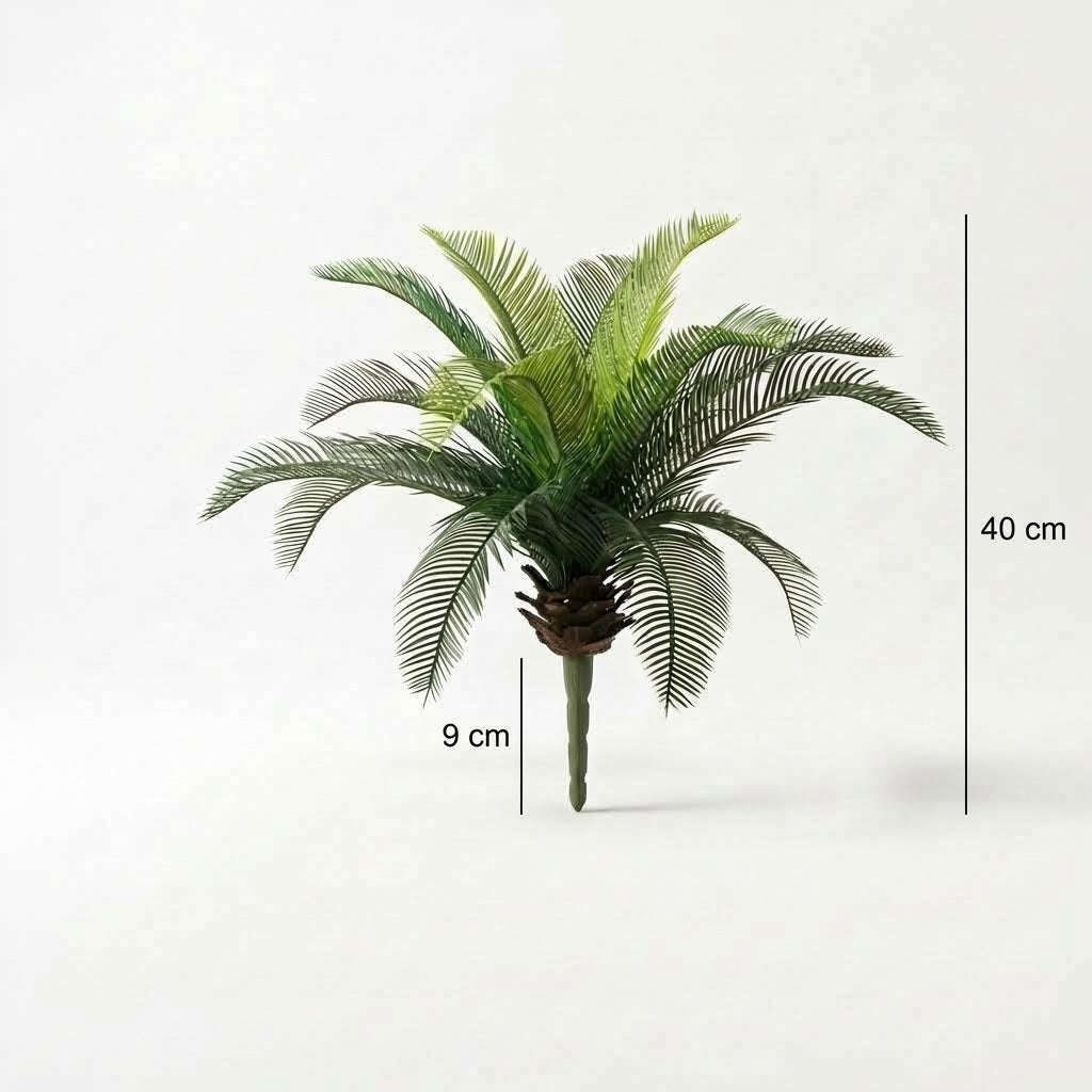 Kunst cycas 40 cm met steeksteel, maatvoering 40 cm