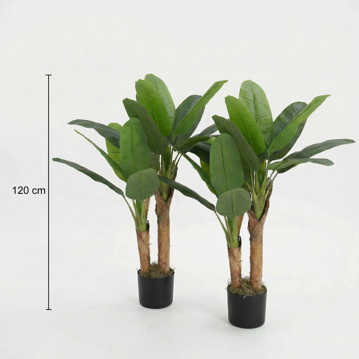 Kunst bananenplant 120 cm (set van 2), maatvoering 120 cm