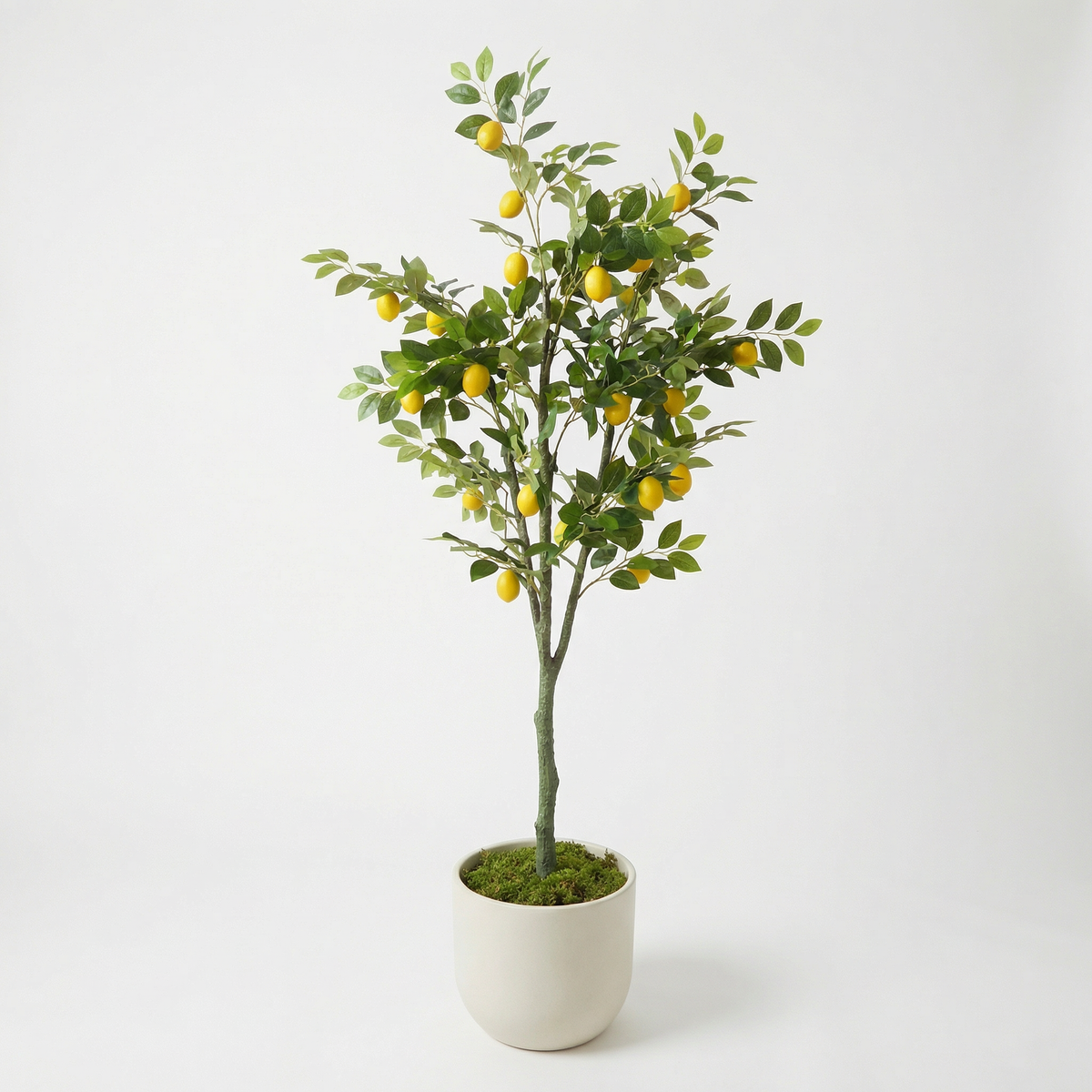 Kunst citroenboom 150–180 cm, volledige plant op witte achtergrond