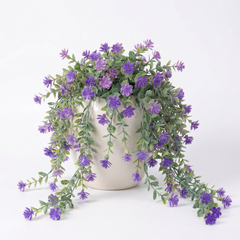 Kunst-Hängepflanze mit Blüten 60 cm
