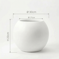 Pflanztopf Weiß Ø30 cm Kugelform PLENA