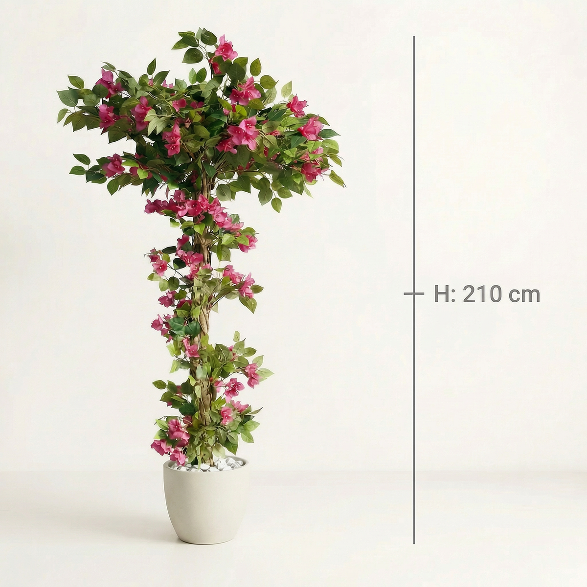Kunst bougainvillea 185–210 cm, maatvoering 210 cm