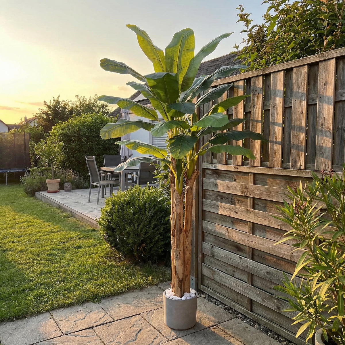 Kunst bananenplant 150 cm buiten op terras