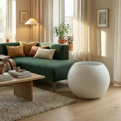 Blumentopf Ø68 cm Kugelform Weiß PLENA
