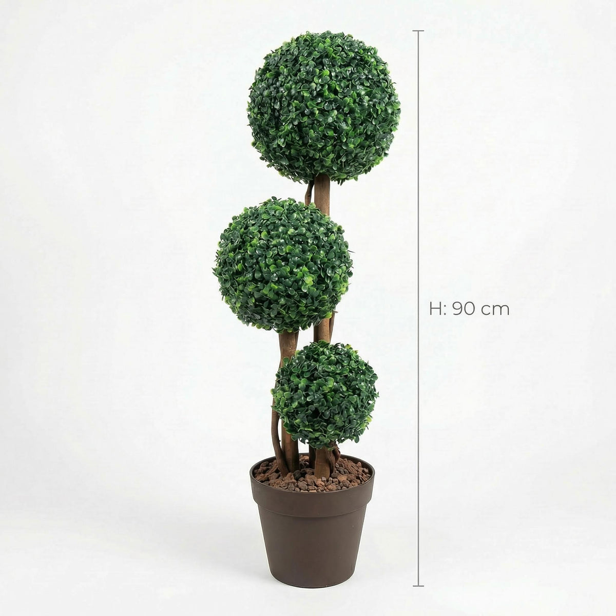 Kunst buxus bolboom 90 cm, maatvoering 90 cm