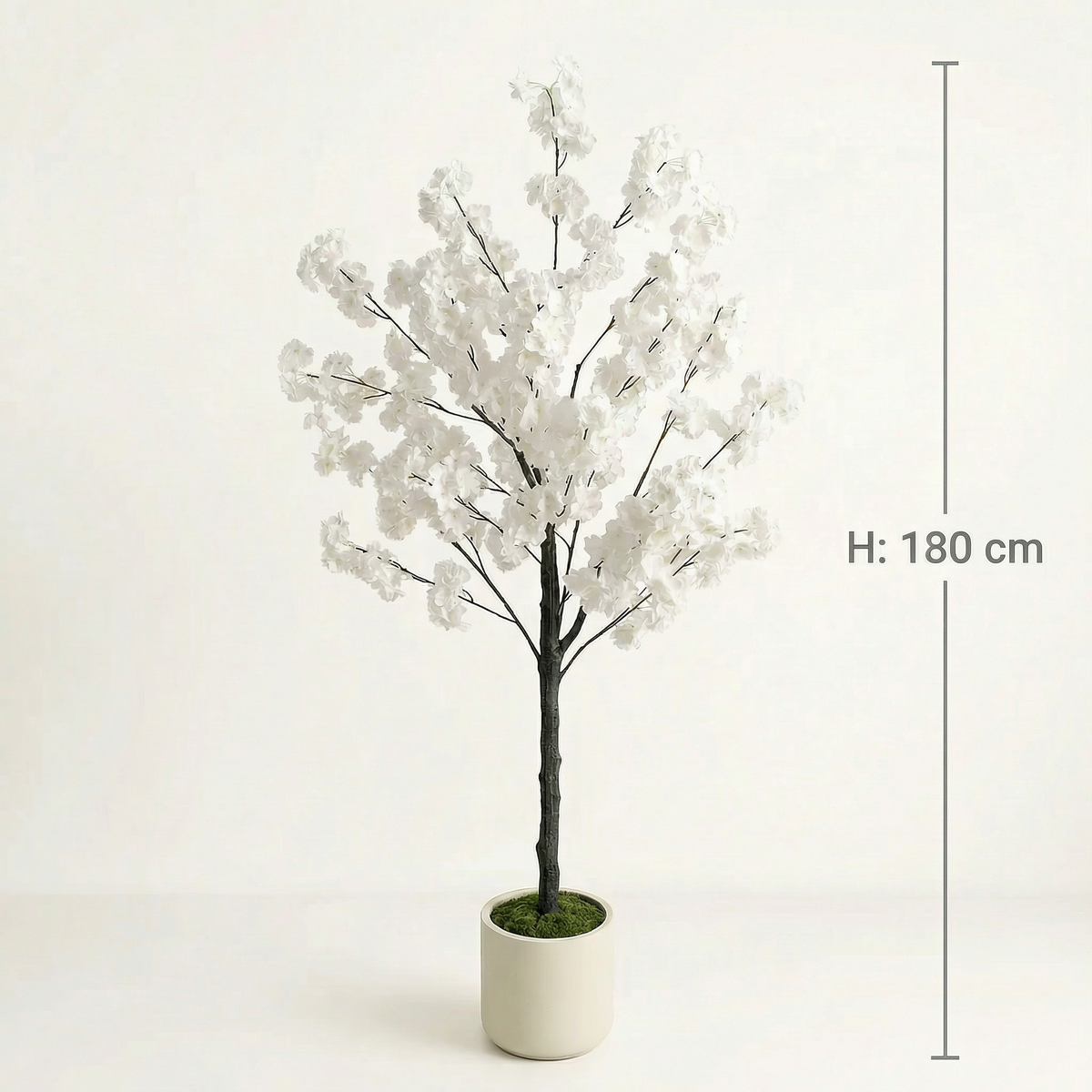 Kunst kersenbloesemboom wit 130–180 cm, maatvoering 180 cm