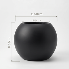 Pflanztopf Schwarz Ø50 cm Kugelform PLENA