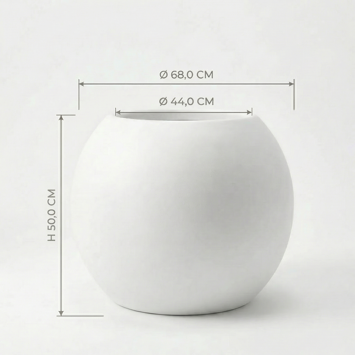 Blumentopf Ø68 cm Kugelform Weiß PLENA