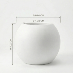 Pflanztopf Weiß Ø68 cm Kugelform PLENA