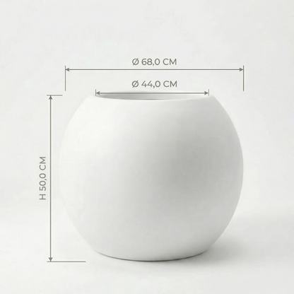 Blumentopf Ø68 cm Kugelform Weiß PLENA