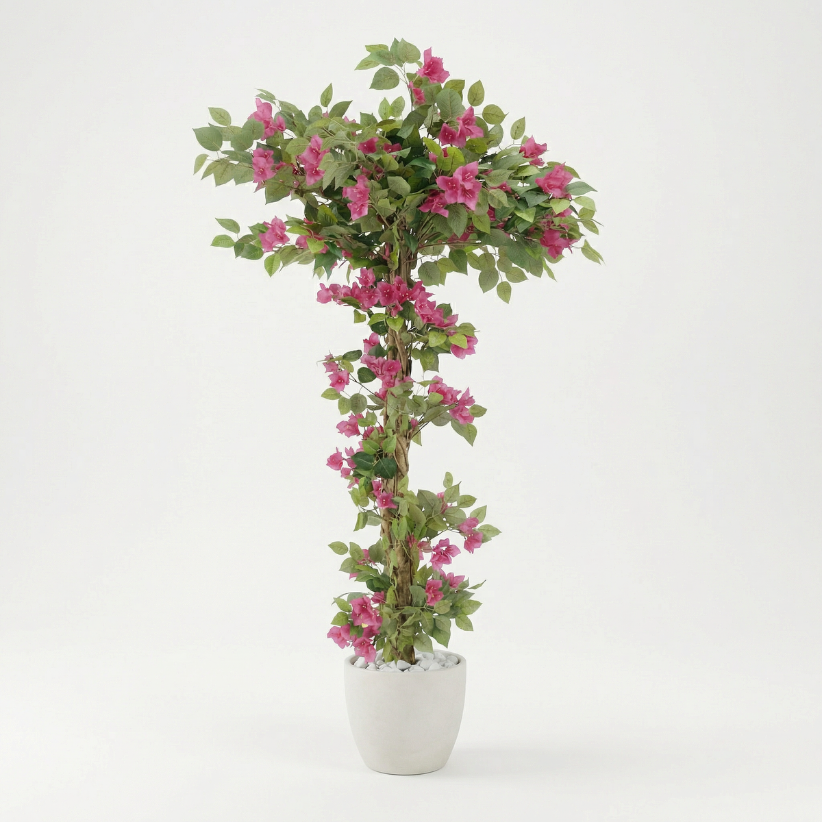 Kunst bougainvillea 185–210 cm, volledige plant op witte achtergrond