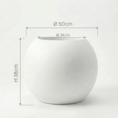 Plantenpot Wit Ø50 cm Bolvorm PLENA