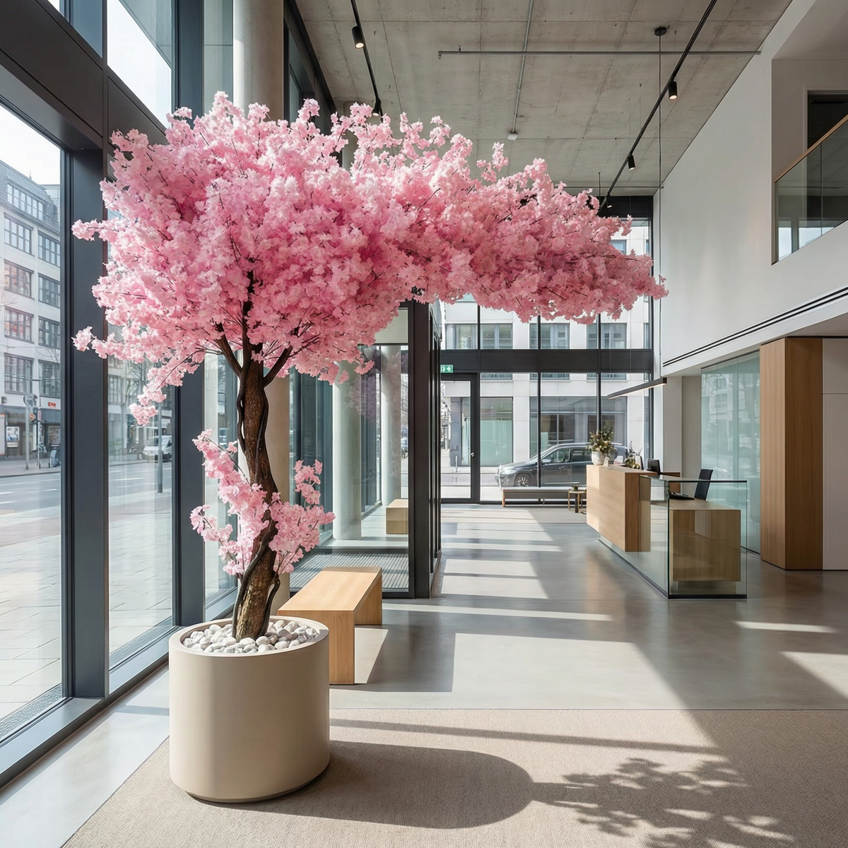 Kunst kersenbloesemboom 200–250 cm in kantoorlobby