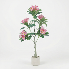 Kunst-Plumeria Rosa 120 cm mit Übertopf