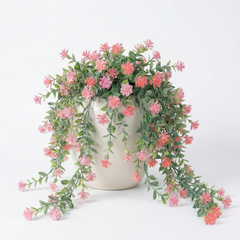 Kunst-Hängepflanze mit Blüten 60 cm