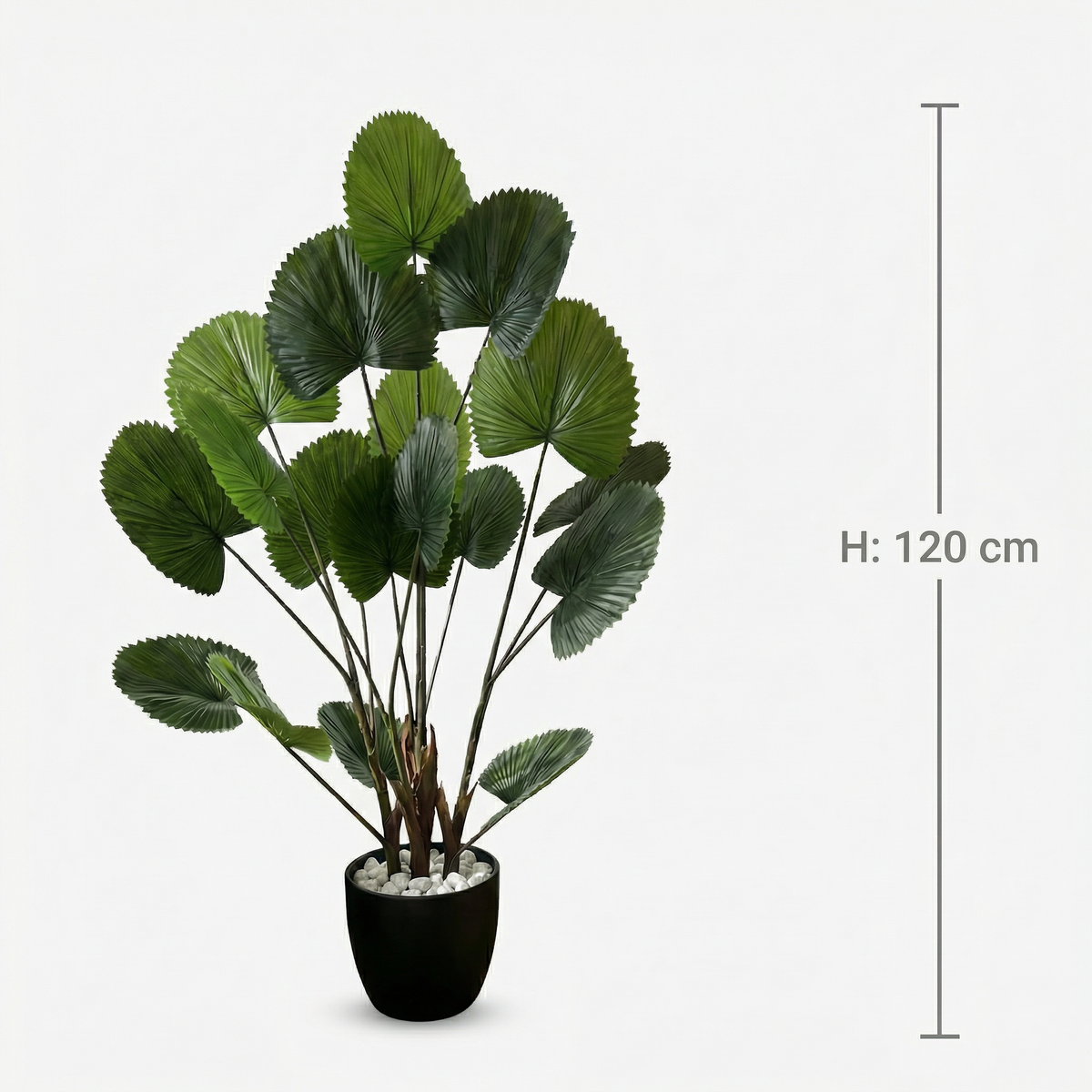 Kunst waaierpalm 120 cm, maatvoering 120 cm