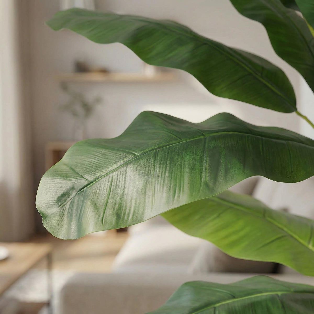 Kunst bananenplant 150 cm, close-up blad
