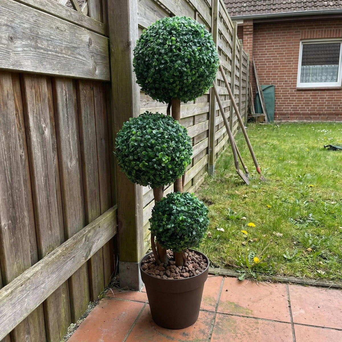 Kunst buxus bolboom 90 cm buiten in tuin