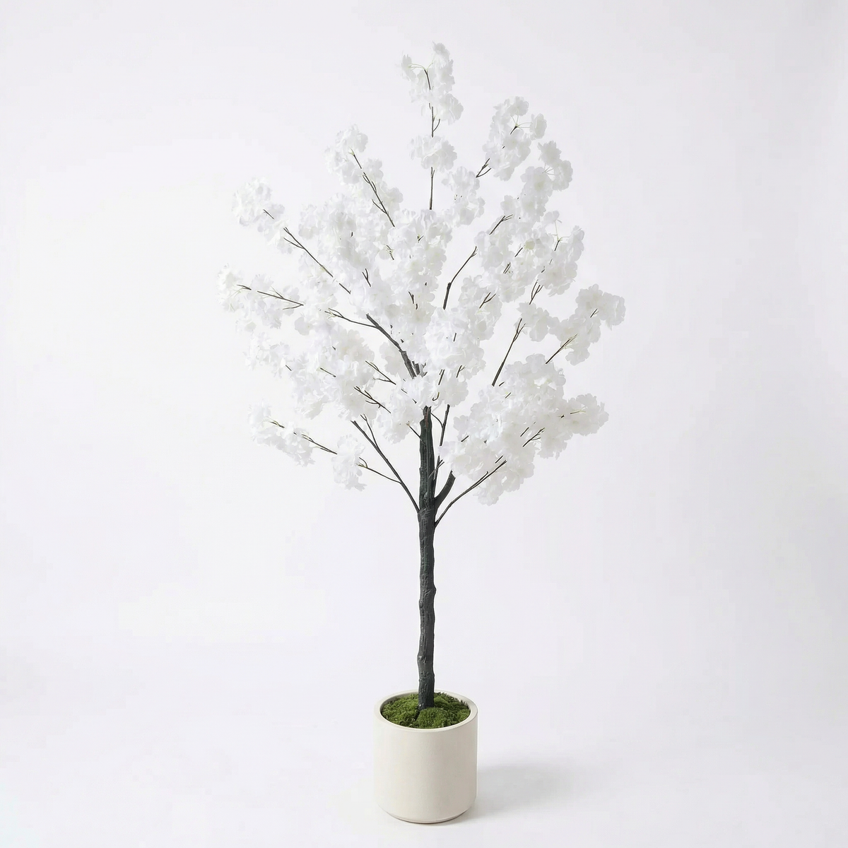 Kunst kersenbloesemboom wit 130–180 cm, volledige plant op witte achtergrond