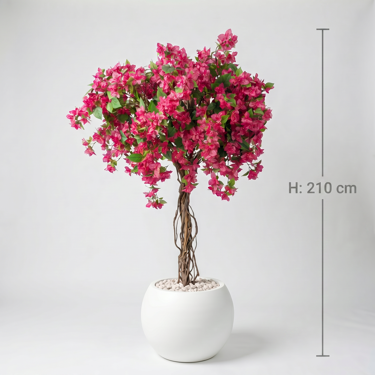 Kunst bougainvillea roze 210 cm, maatvoering 210 cm