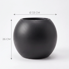 Plantenpot Zwart Ø33 cm Bolvorm PLENA