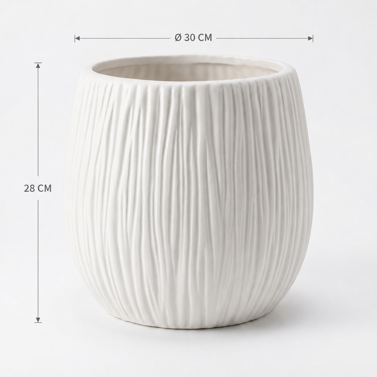 Blumentopf Ø30 cm Strukturiert Weiß VENA