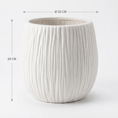 Blumentopf Ø30 cm Strukturiert Weiß VENA